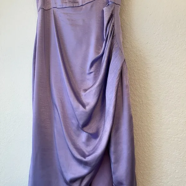 Elliat Casey Ruched‎ Dress Large Lilac Purple Wedding Guest Semi Formal Event - Image 4
