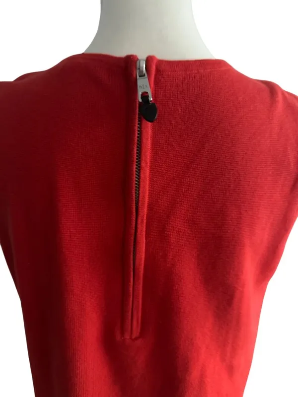 LAUREN RALPH LAUREN Orange Knit Back Zip Tank Top Size Large - Image 6
