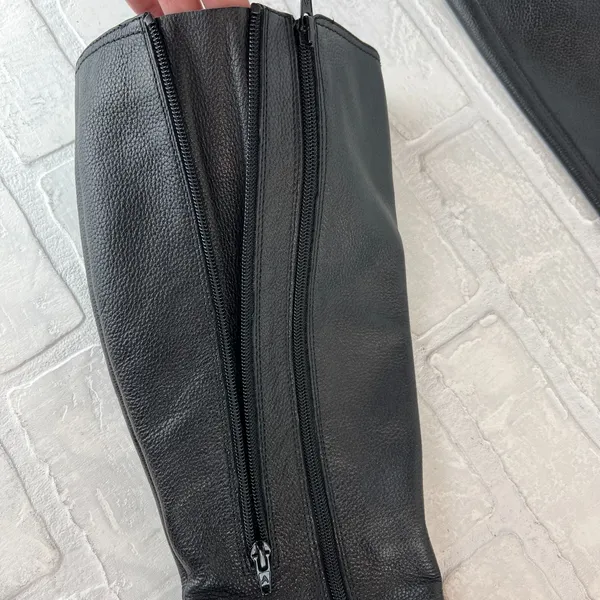 Aerosoles Incredible Riding Boots 7 Black Leather Zip Knee High Heelrest Cushion - Image 6