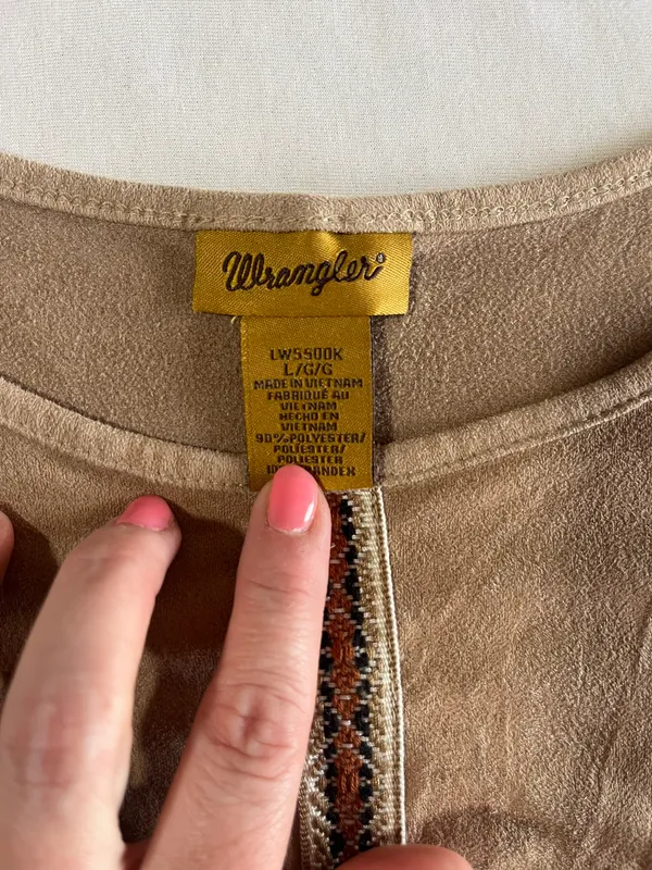 Wrangler Faux Suede Tan Top - Image 2