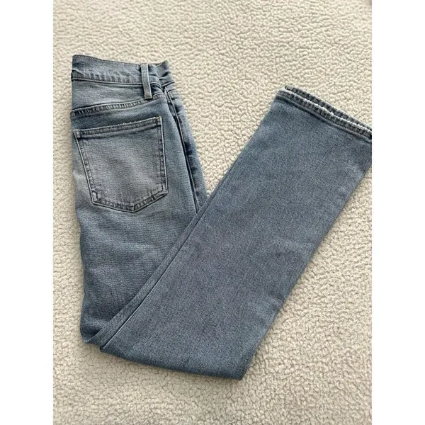 Pistola High Rise Straight Ankle Leg Vintage Denim Exposed Button Fly Size 26 - Image 4