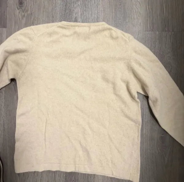 Sutton Studio 100 Cashmere Beige Tan Crewneck Sweater Long Sleeve Womens Large - Image 8