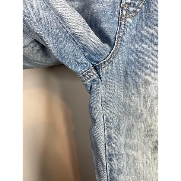 American Eagle Floral Embroidered Mom Jeans High Waist Frayed Hems 8 extra long - Image 6