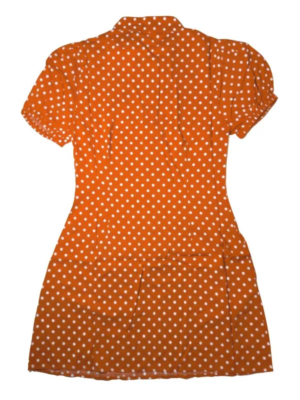 WeWoreWhat Elle Dress M Bran Rust Polka Dot Puff Sleeve Mini Shirt Dress NWT - Image 4
