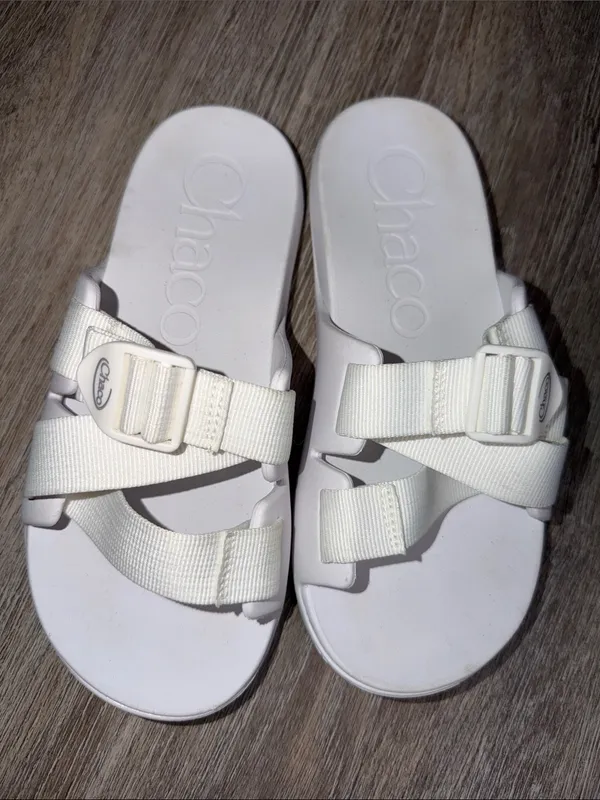 Chacos Chillos Performance Slide Sandals in Classic White Size 7 - Image 2