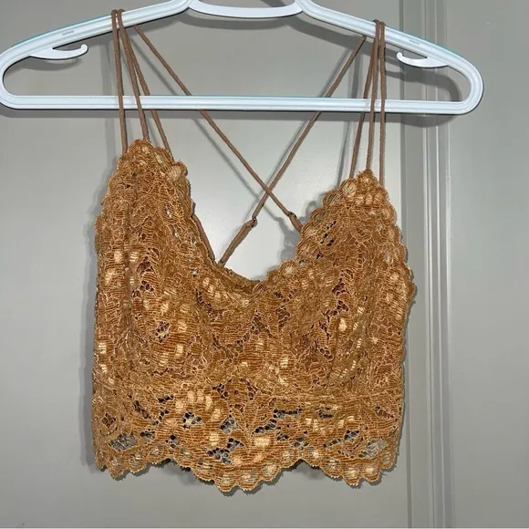 Free People Celine Lace Burnt Caramel Bralette‎ - Image 2
