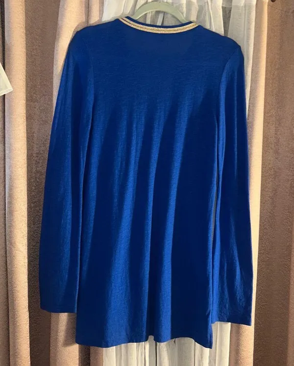 Lilly Pulitzer Size M Vibrant Blue Long Sleeve Tunic - Image 7