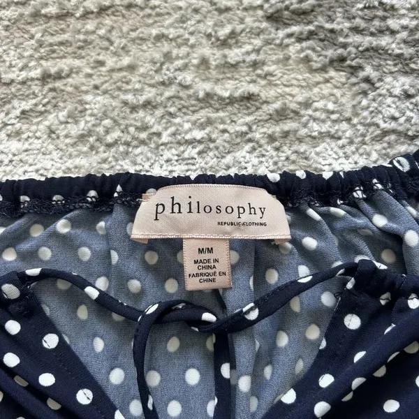 NWT Philosophy Womens‎ Medium M Blue White Polka Dots Tank Top Cami Y2K Retro - Image 5