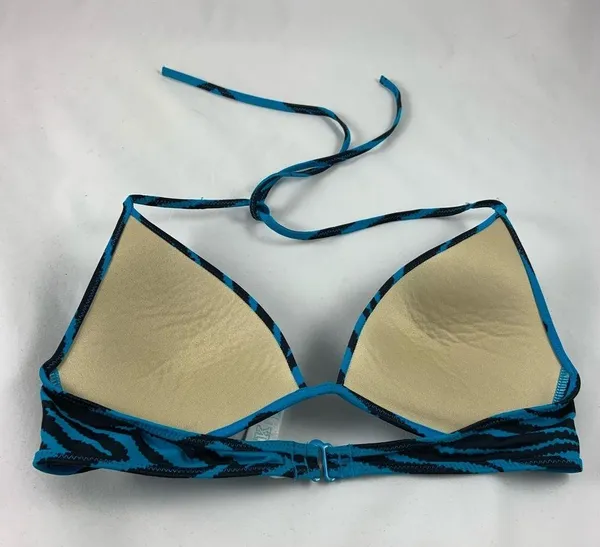 Victoria's Secret MD Turq zebra triangle bikini top - Image 3