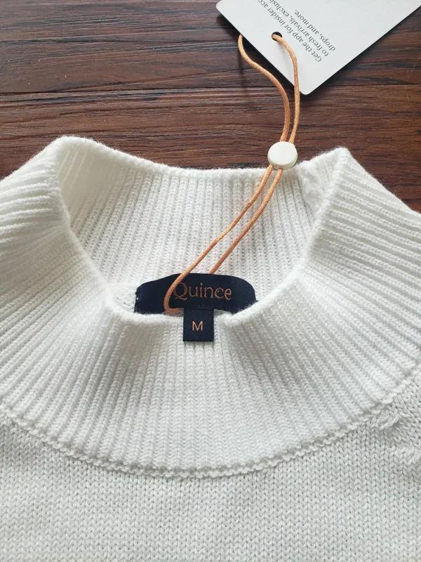 Quince White 100% Cotton Crewneck Size M New - Image 2
