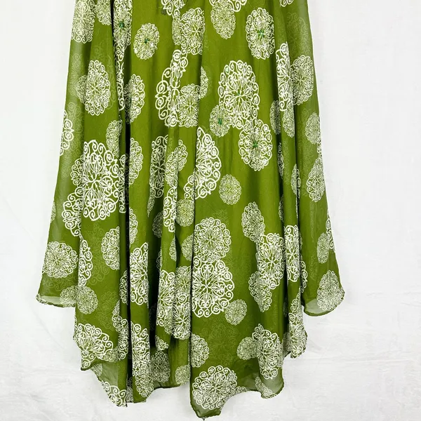 Vintage Fairy Ethereal Midi Dress Size Large Beaded Sequins Cowl Whimsical Y2K - Image 10