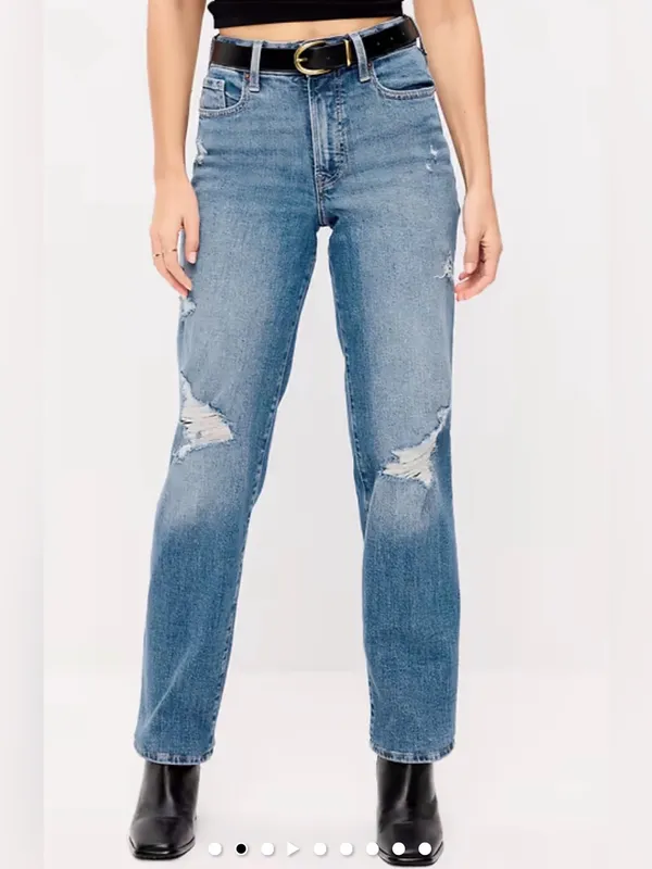 Old Navy Women’s Light Blue O.G. Loose Distressed Jeans Size 6 - Image 6