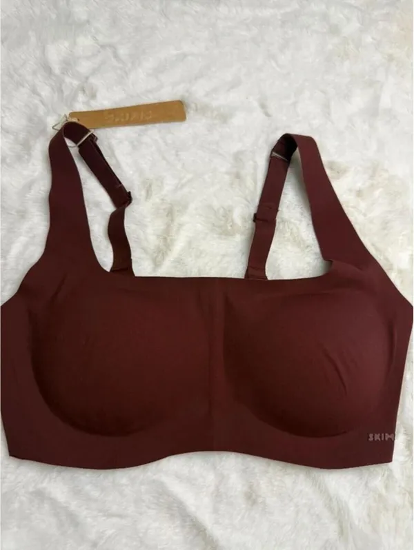SKIMS Seamless Scoop Neck Bra Oxblood Small NWT Discontinued Color - Image 2