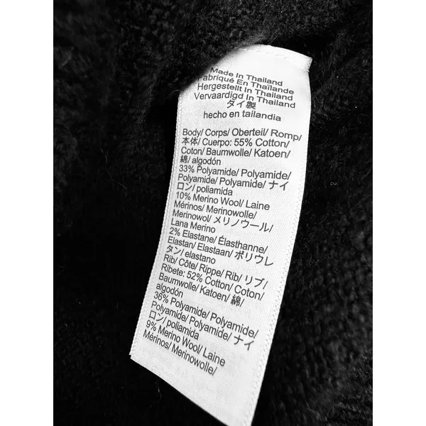 NWT Madewell Calina Deep V-Neck Sweater Black Size Large Merino Wool Long Sleeve - Image 6