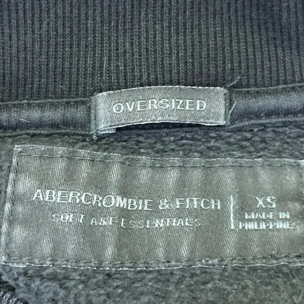 Abercrombie & Fitch Black Gray Colorblock Oversized Sweatshirt Sweater Top Sz XS - Image 3