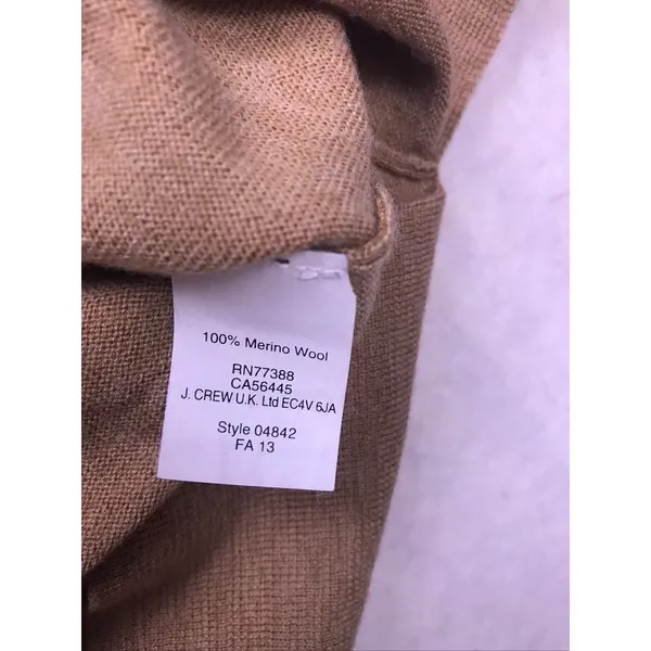 J.Crew V-Neck Sweater Women XL Brown Merino Wool‎ Oversized Pullover Classic - Image 8
