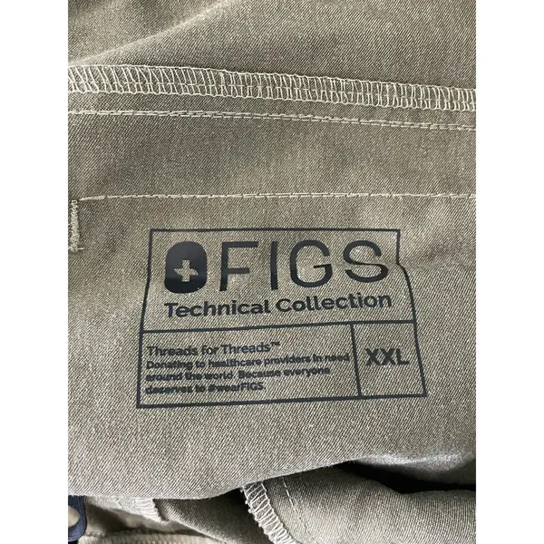 Figs Scrub Pants Men's 2XL Green Axim Cargo Elastic Waist Technical Medical - Image 8