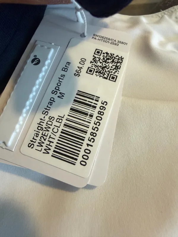 Lululemon Straight Strap Sport Bra B/C White/Club Blue M NWT - Image 8