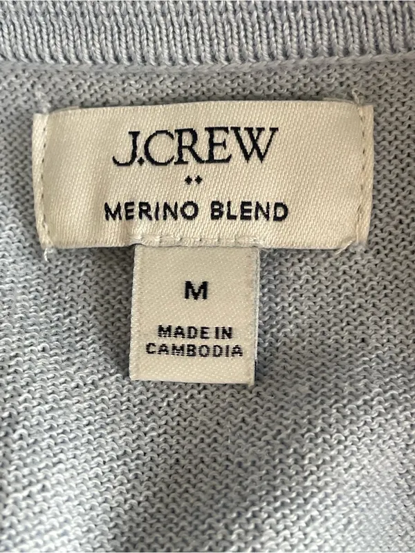 J. Crew Pale Blue Merino Wool Polo Sweater - Image 4