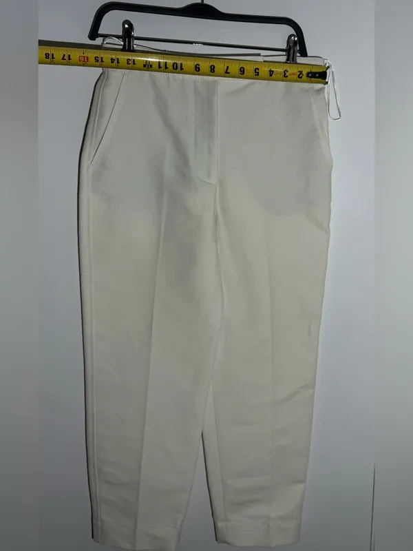 Zara Cream Straight-Leg Ankle Trousers - Image 5