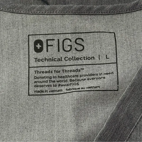 Figs Women’s Size L Heather Gray Catarina One Pocket Medical Scrub Top FW1000 - Image 4