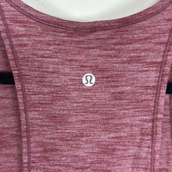 lululemon Sweat Date‎ in Heather Burgundy Racerback Tank Top Size 6 - Image 4