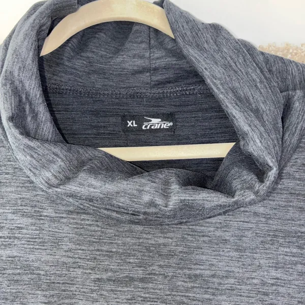 Crane Pullover Cowl Neck Pullover Womens XL Gray Heathered Thumbholes Athletic‎ - Image 3