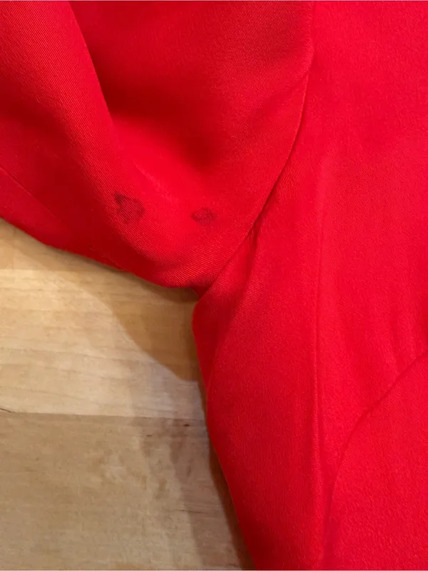 Hugo Buscati Red Silk Long Sleeve Dress - Image 6