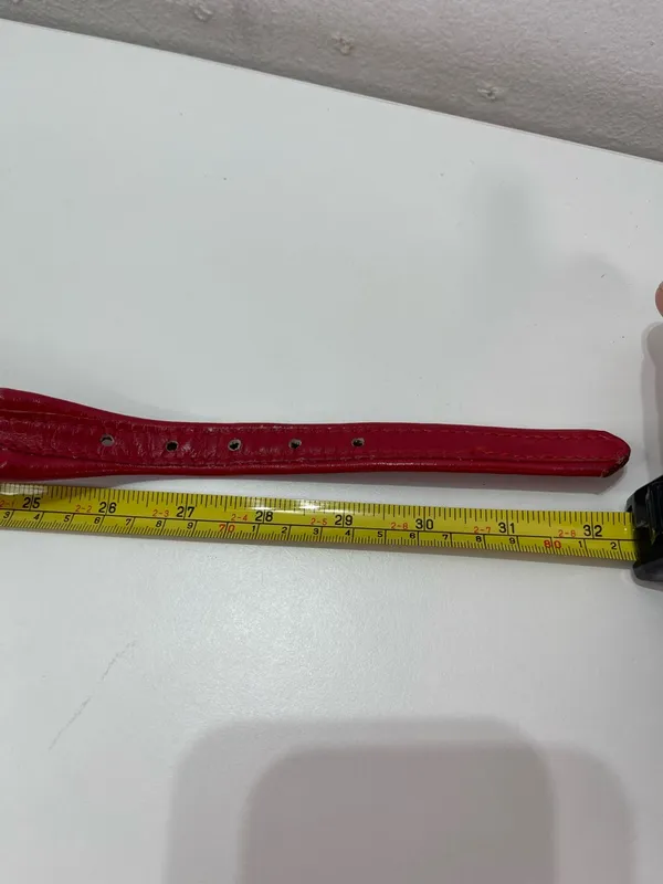 Justin Boots Red Leather Belt Top Grain Cowhide Embellished Western 28 USA Made - Image 9