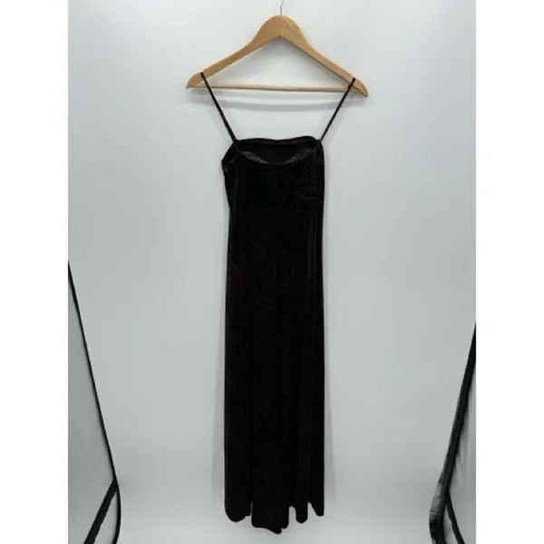 Womens Y2K Velvet Paisley Maxi Dress‎ Size 6 Whimsigoth Dark Romantic Goth - Image 3
