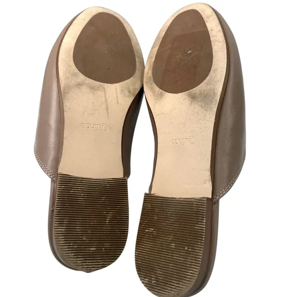 QUINCE | 5 | Italian Leather Horsebit Loafer Mule Nude Tan Luxury Buckle Flats - Image 7