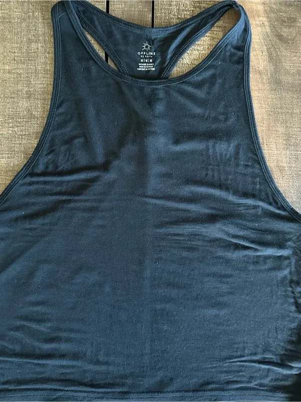 OFFLINE by Aerie Black Racerback Athletic Tank Top Women's Medium Workout - Image 2