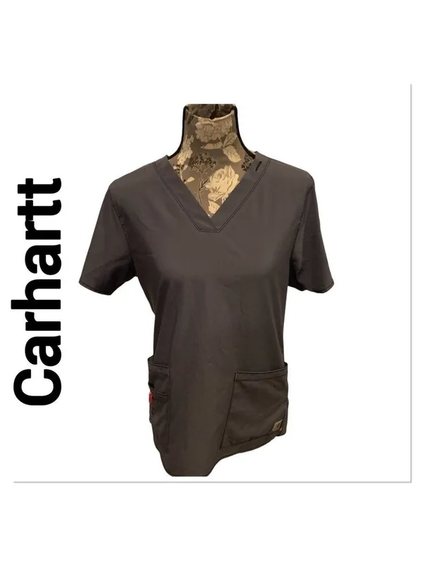 CARHARTT Force Modern Fit Gray Scrub Top size medium - Image 2
