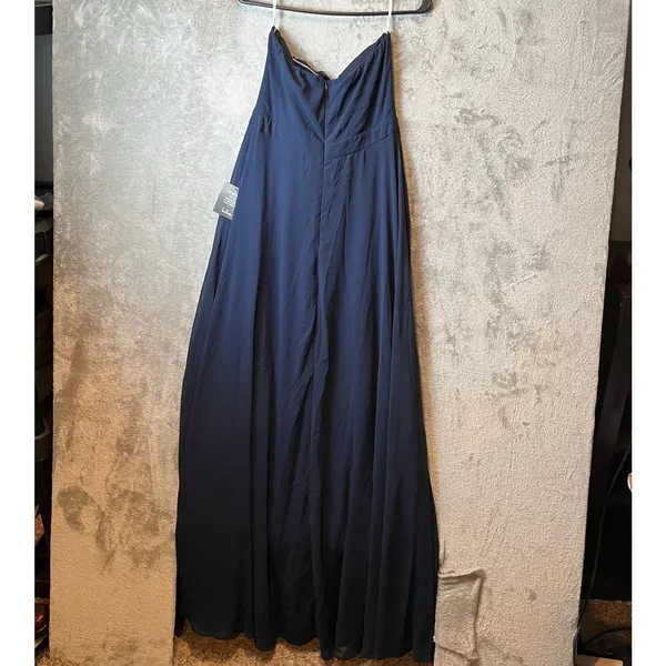 Lulus Navy Strapless Maxi‎ Dress Sz M Bridesmaid Wedding Formal Evening Gown New - Image 5
