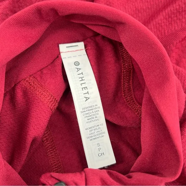 Athleta momentum seamless half zip red Long Sleeve Performance‎ Pullover Top S - Image 4