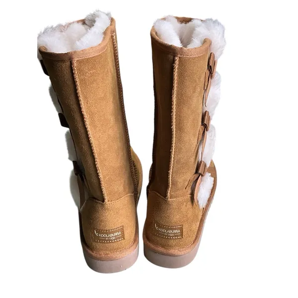Koolaburra by Ugg Women's Tall Boots‎ Size 8 Chestnut Brown Sherpa Lined - Image 16