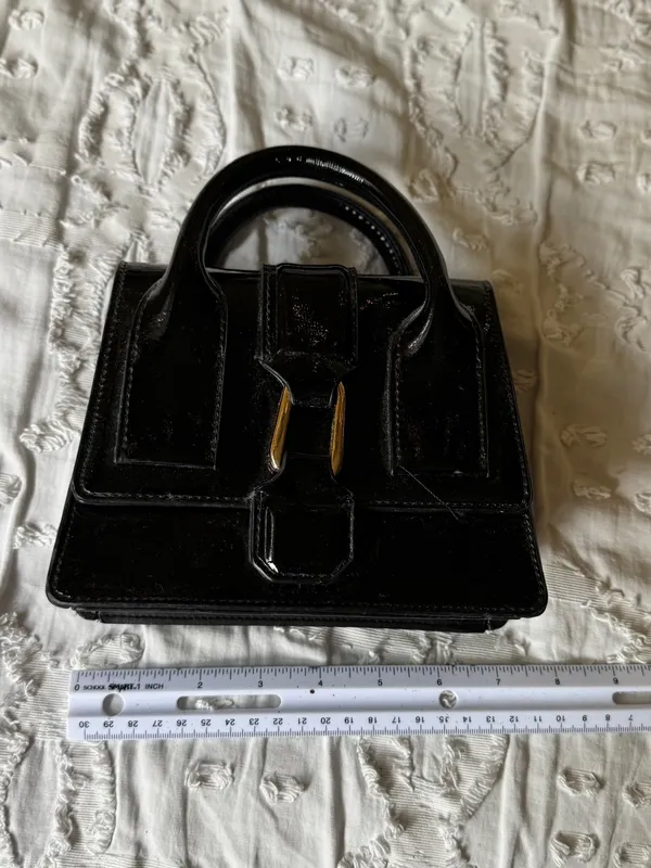 Black Patent Top-Handle Women’s Bag - Image 8