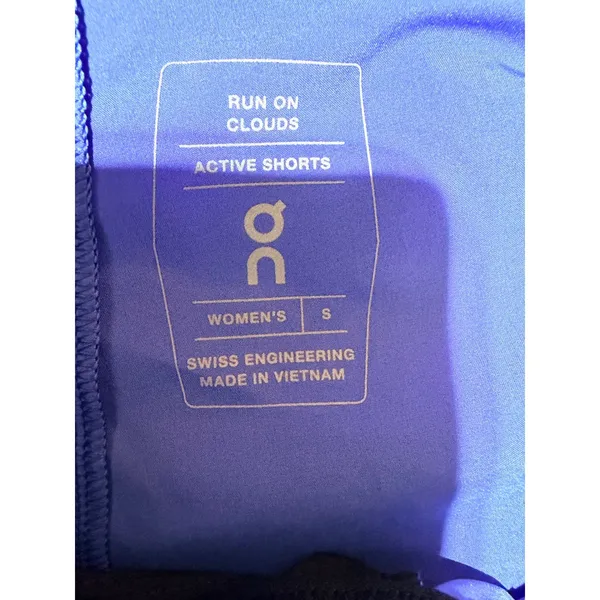 On Cloud On Running Active Shorts Run on Clouds Women's S Blue Black Gym Workout - Image 3