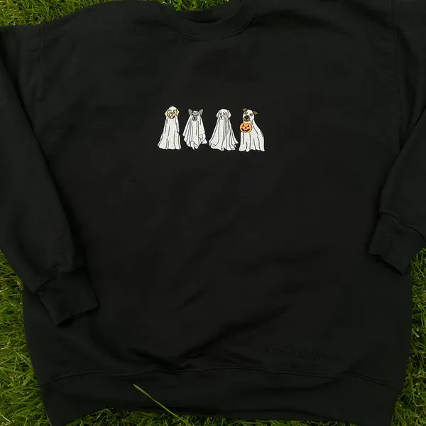 Handmade Ghost Dog Sweatshirt - Image 2