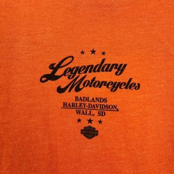 Harley Davidson women’s orange large spell‎ out Jewel encrusted t-shirt medium - Image 5