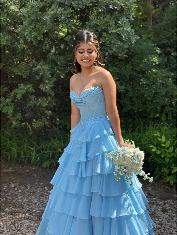 Sherri Hill Prom corset blue dress - Image 3