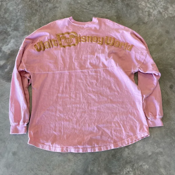Walt Disney World Pink Gold Spirit Jersey XL Spellout long sleeve tshirt - Image 5