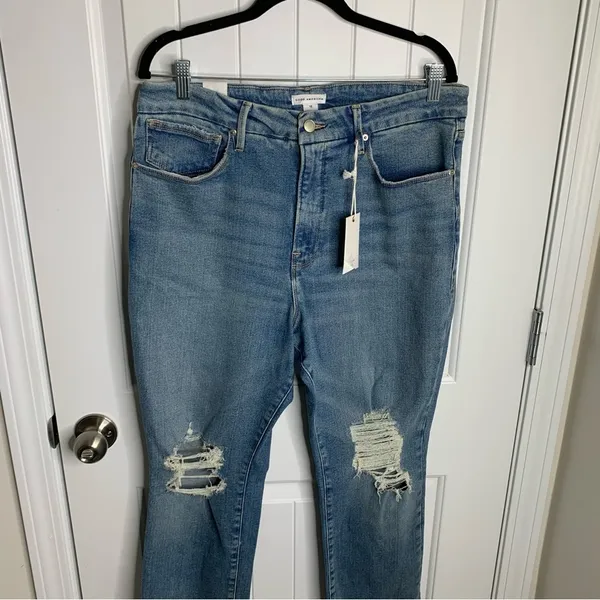 Good American Good‎ Vintage distressed straight leg jeans size 15 - Image 5