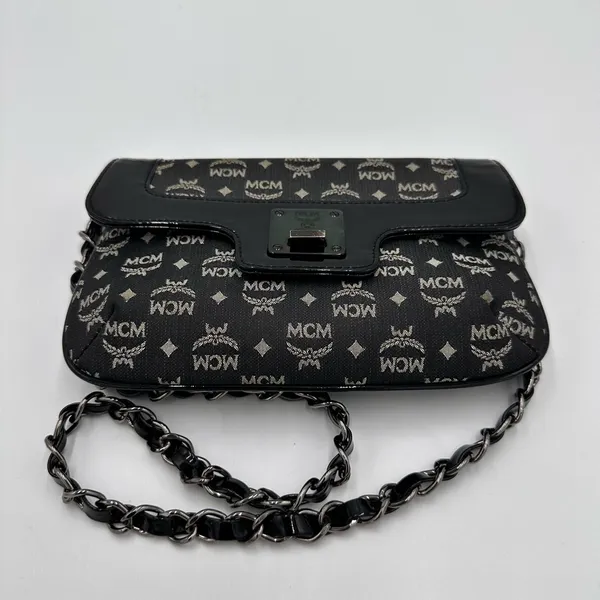 MCM Monogram Black and Gray Shoulder Bag - Image 2