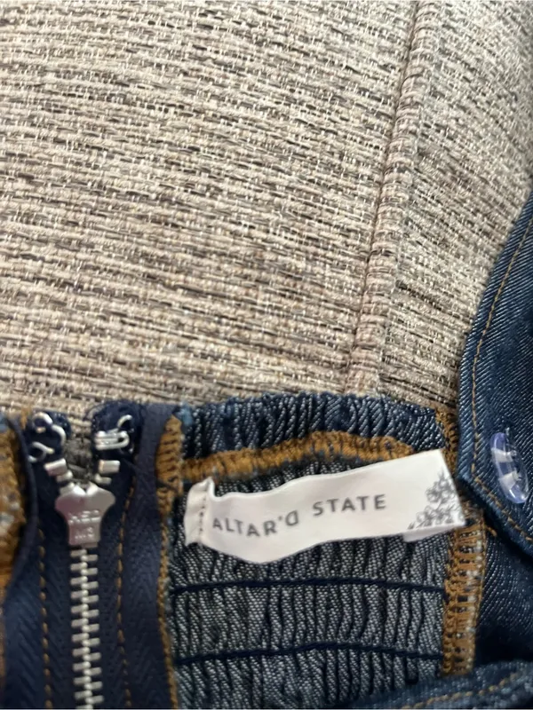 Altar'd State Dark Blue Denim Tank Dress - Image 3