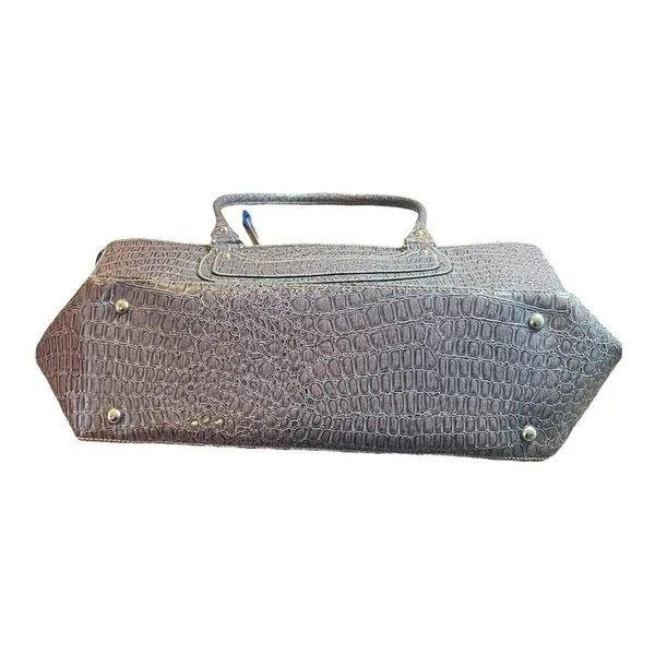 Attention Tote Bag Womens Large‎ Purple Croc Embossed Laptop Work Professional - Image 9