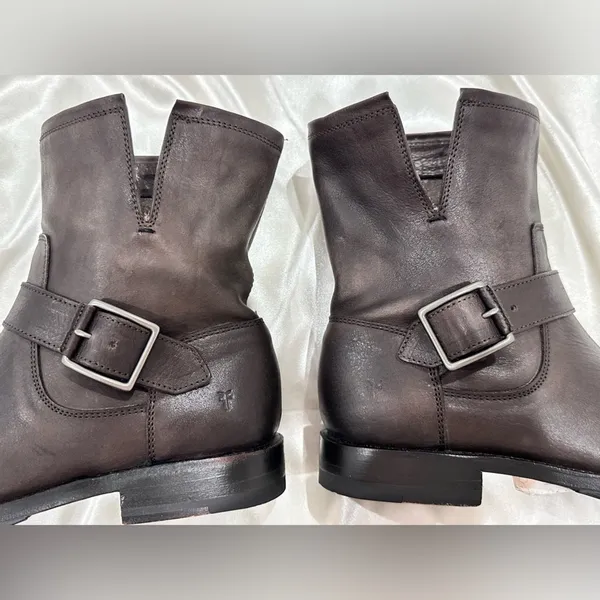 Frye Natalie Engineer Short Boots Size 6 Brown Leather Western Festival Boho - Image 7