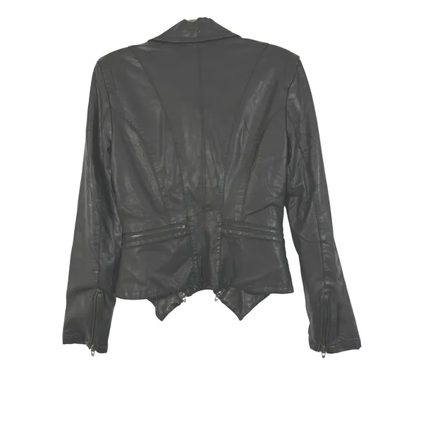 BlankNYC Black Vegan Leather Asymmetrical Moto Jacket XS - Image 6