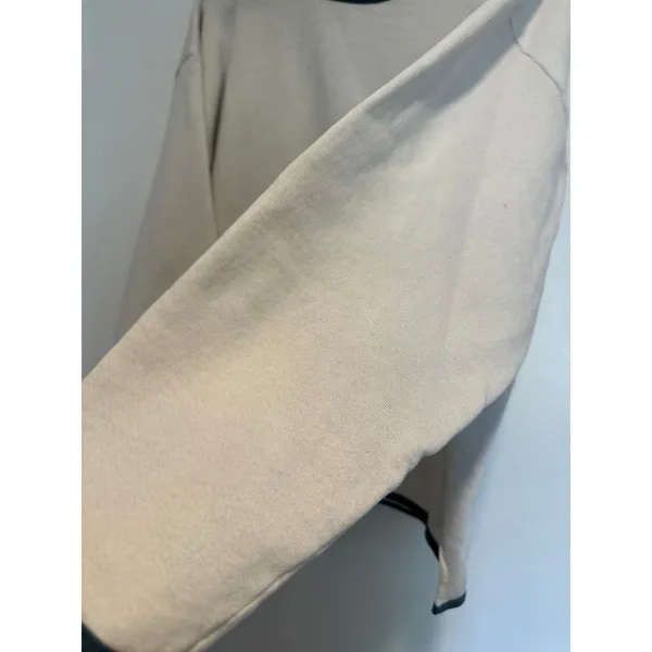 VTG Jerzees Activewear Sweatshirt Sz:XL Cream Green Ringer Pullover Fleece - Image 3