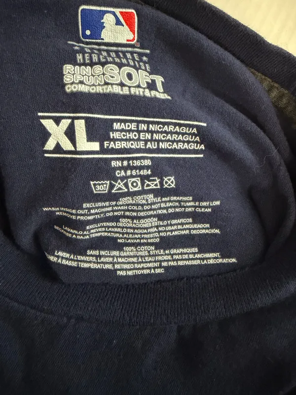 MLB New York Yankees Navy Blue Short Sleeve Tee with White Logo - Image 4